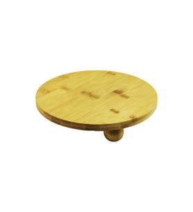YUVARLAK 24.5CM 3 MİNİ TOP AYAKLI AHŞAP BAMBU SUNUM TEPSİSİ - MİNİ SOFRA