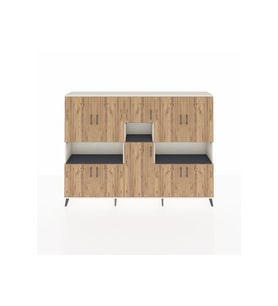Arges Dolap 14 Raflı 10 Kapaklı 220x30x163 Aytaşı-Çam/Antrasit