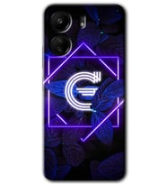 Xiaomi Redmi 13C Kılıf HD Desen Baskılı Kılıf - Dark Neon Yaprak G Harfi