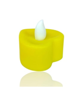 Kalp Model Işıklı Tealight Sarı Mum
