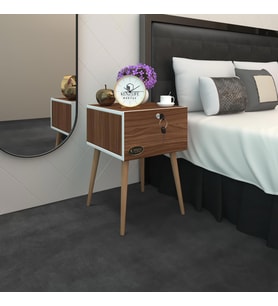 Kenzlife komodin kazuki cvz 60*39*39 komidin ahşap ayaklı kitaplık ayakkabılık kapaklı arkalıklı (Karışık)
