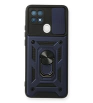 Newface Oppo A15 Kılıf Pars Lens Yüzüklü Silikon - Lacivert