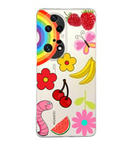 PrintiFy Huawei P50 Pro ile Uyumlu 1mm Slim Fit Water Color 5 Baskılı Şeffaf  Kılıf