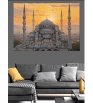 Gün Batımında İstanbul Süleymaniye Camii Dekoratif Kanvas - Mdf Ahşap Tablo