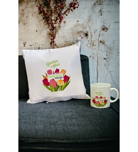 Anneler Günü Hediyesi Kupa Bardak ve Yastık Set (Beyaz)