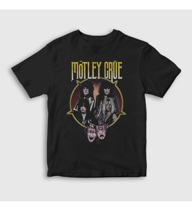 Presmono Unisex Çocuk Siyah Band Mötley Crüe T-Shirt 166939tt