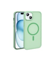 Apple iPhone 14 Uyumlu Kılıf M-safe Şarj Özellikli Mat Arka Yüzey Zore Sio Kapak (Açık Yeşil)
