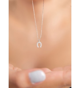 Elika Silver Kadın Şanslı At Nalı 925 Ayar Gümüş Kolye