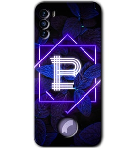 Reeder S19 Max Pro S Kılıf HD Desen Baskılı Arka Kapak - Dark Neon Yaprak B Harfi