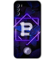 Reeder S19 Max Pro S Kılıf HD Desen Baskılı Arka Kapak - Dark Neon Yaprak B Harfi