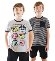 Pirate Erkek Çocuk 2'li T-shirt Takım (Gri)