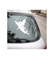 Kanatlı Kelebek Gibi Uçan Melek Kadın Sticker 20CM Beyaz Renk
