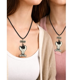 Best Friends 2’li Kolye Seti Siyah İpli Metal Balon Figürlü Unisex