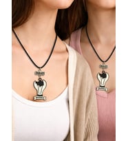 Best Friends 2’li Kolye Seti Siyah İpli Metal Balon Figürlü Unisex