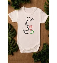 Organik Baskılı %100 Pamuklu Ekru Çıtçıtlı Body