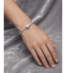 Kadın Baba Sevgisi Kalp Model Gümüş Charm