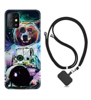 INFINIX Hot 8 9 10 11S Hot 10 Play 10T Kılıf Boyun Askılı Silikon Astronot Panda 1755