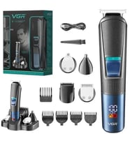 V-108 10 in 1 Profesyonel Erkek Bakım Seti - Standlı, LED Ekranlı Saç Sakal ve Vücut Tıraş Makinesi