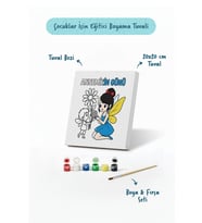 Annemizin Günü Temalı Eğitici Boyama Tuvali – Şövalesiz Set 20x20 cm