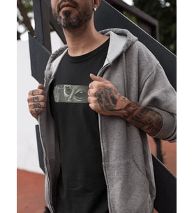 Erkek Kısa Kol Yazlık Tişört Bisiklet Yaka Baskılı Oversize T-Shirt - Siyah