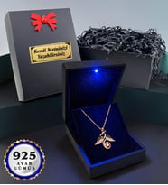 Kişiye Özel 925 Ayar Gümüş Sevgi Meleği Kolye 100 Dilde Seni Seviyorum Rose Kaplama Zirkon Taşlı Kadın Kolye