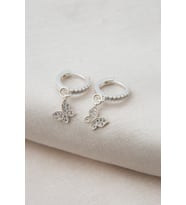 Elika Silver Kadın Kelebek Model 925 Gümüş Küpe
