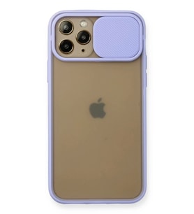 Newface Apple iPhone 11 Pro Kılıf Palm Buzlu Kamera Sürgülü Silikon - Lila
