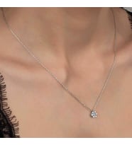SWAROVSKİ TAŞLI TEK TAŞ 925 AYAR GÜMÜŞ KOLYE