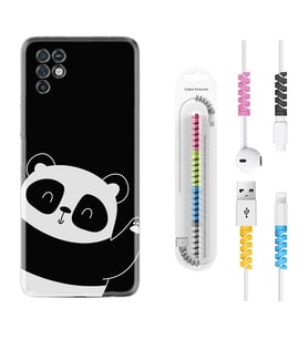 INFINIX Note 11 Pro Note 10 Hot 9 Play Kılıf Kablo Koruma Spiral Silikon Bay Bay Panda 1784