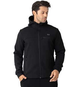 Crozwise Kapşonlu Erkek Sweat Su İticili Siyah 6054
