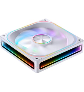 ZA-120WR (Ters) PC Kasa Fanı, Ters Bıçak, 4 Taraflı Sonsuzluk Aynalı Sessiz Bilgisayar ARGB Fanı 2400RPM, PWM Entegre M & F Kafası, Alüminyum Etiket, 28MM Kalın, Beyaz