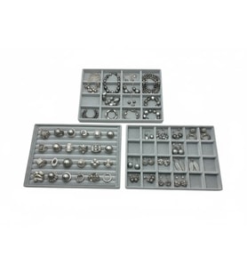 Bern Model Süet Kumaş Gri Renk 34/24cm 3 Lü TakımTakı Sergileme Standı