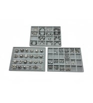 Bern Model Süet Kumaş Gri Renk 34/24cm 3 Lü TakımTakı Sergileme Standı