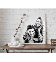 Karakalem Kanvas Tablo , sevgililer günü hediyesi, sevgiliye hediye, doğum günü hediyesi, yeni iş hediyesi, geçmiş olsun hediyesi, altın kolye, kız arkadaş hediyesi, arkadaşa hediye