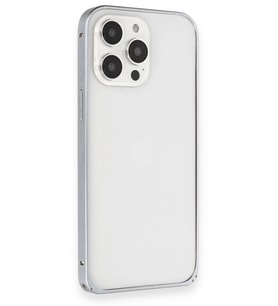Pilelistore   iPhone 15 Pro Max Metal Bumper Mat Kapak - Gri