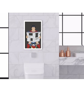 BK Home Banyo Tuvalet Dekoratif Ahşap Beyaz Çerçeveli Tablo-4