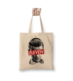 Stranger Things Eleven Bez Çanta Uzun Saplı Alışveriş Çantası Plaj Çantası (Beyaz)