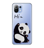 Xiaomi Mi 11 Lite Uyumlu Sevimli Panda Desenli Şeffaf Telefon Kılıfı