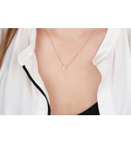 Glorria Gümüş 3 Boyutlu Minimalist B Harfi Kolye (Çok Renkli)