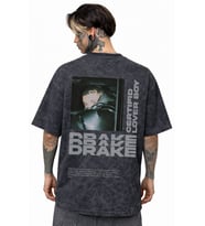 Drake Rapper Şarkıcı Sırt Baskılı Unisex Oversize Eskitme Yıkamalı Tişört