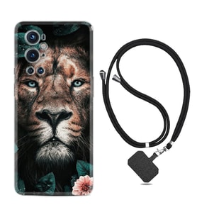 Tecno Spark 9 Pro Kılıf Resimli Boyun Askılı İpli Desenli Silikon Leon Flowers 1333