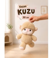 Sallayınca koşan kuzu sevimli peluş 30 cm