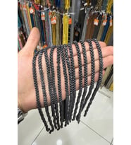 Hematit Taşı Kemik Kesim Mat Siyah 6x3mm Doğal Taş Dizi