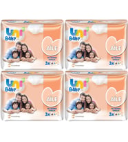 Uni Baby Islak Havlu Mendil Aile 52 Yaprak (12 Li Set) 624 Yaprak (4PK*3)