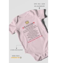Babam Doğum Günün Kutlu Olsun Baskılı Bebek Zıbını – Çıtçıtlı Body 8 Renk  %100 Pamuk Kısa Kol (Bebek Pembesi)