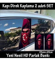 türk asker savaşçı erkek folyo - 2kapı için 2adet sticker kaplama - tuning modifiye