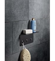 Modern Paslanmaz Metal Duş Rafı, Duş Düzenleyici, Banyo Rafı, Bayno Şampuanlık Siyah