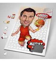 Kişiye Özel Basketbol Oyuncusu Karikatürlü Puzzle