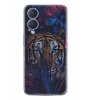 Vivo Y17s Kılıf Resimli Desenli Baskılı Silikon Flowers Tiger 1319