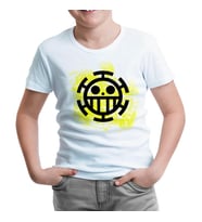 One Piece - Trafalgar Law Logo Beyaz Çocuk Tshirt